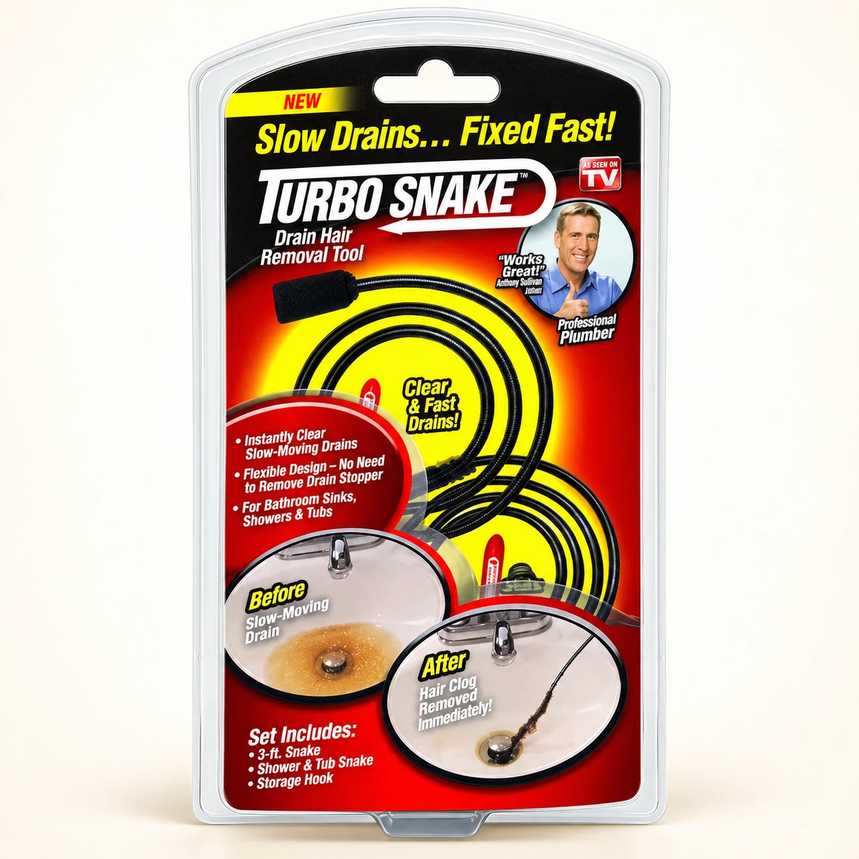 Turbo Snake – komplet za čiščenje odtokov, 2 kosa
